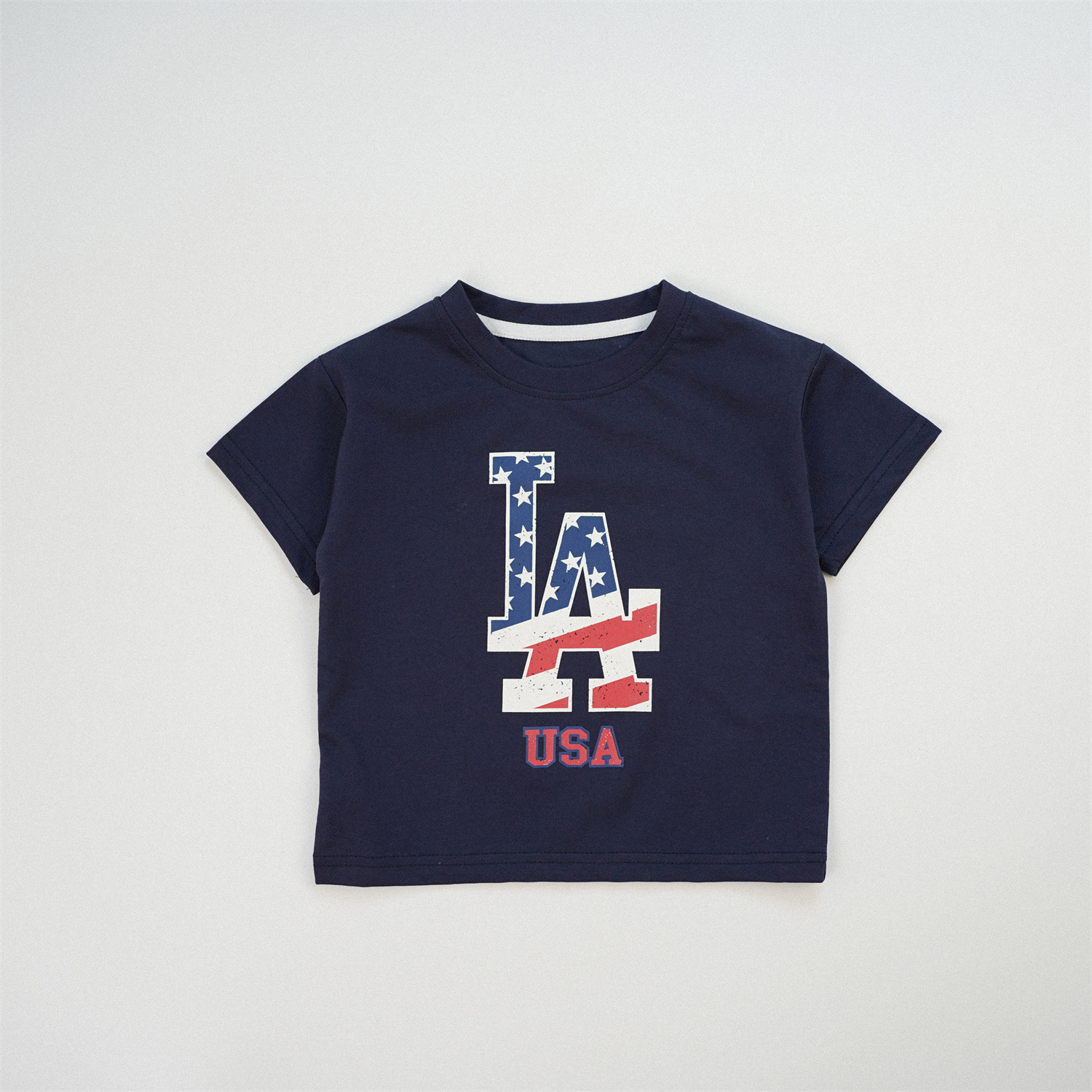 LA USA Kids Flag Letter Print T-shirt