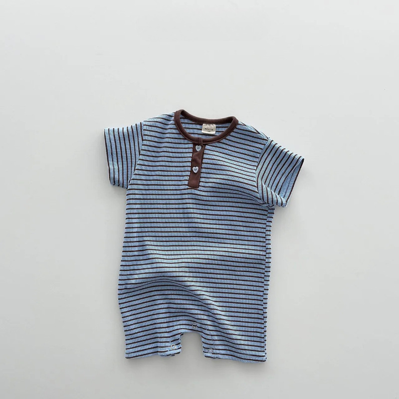 Baby Striped Casual Short Sleeve Romper