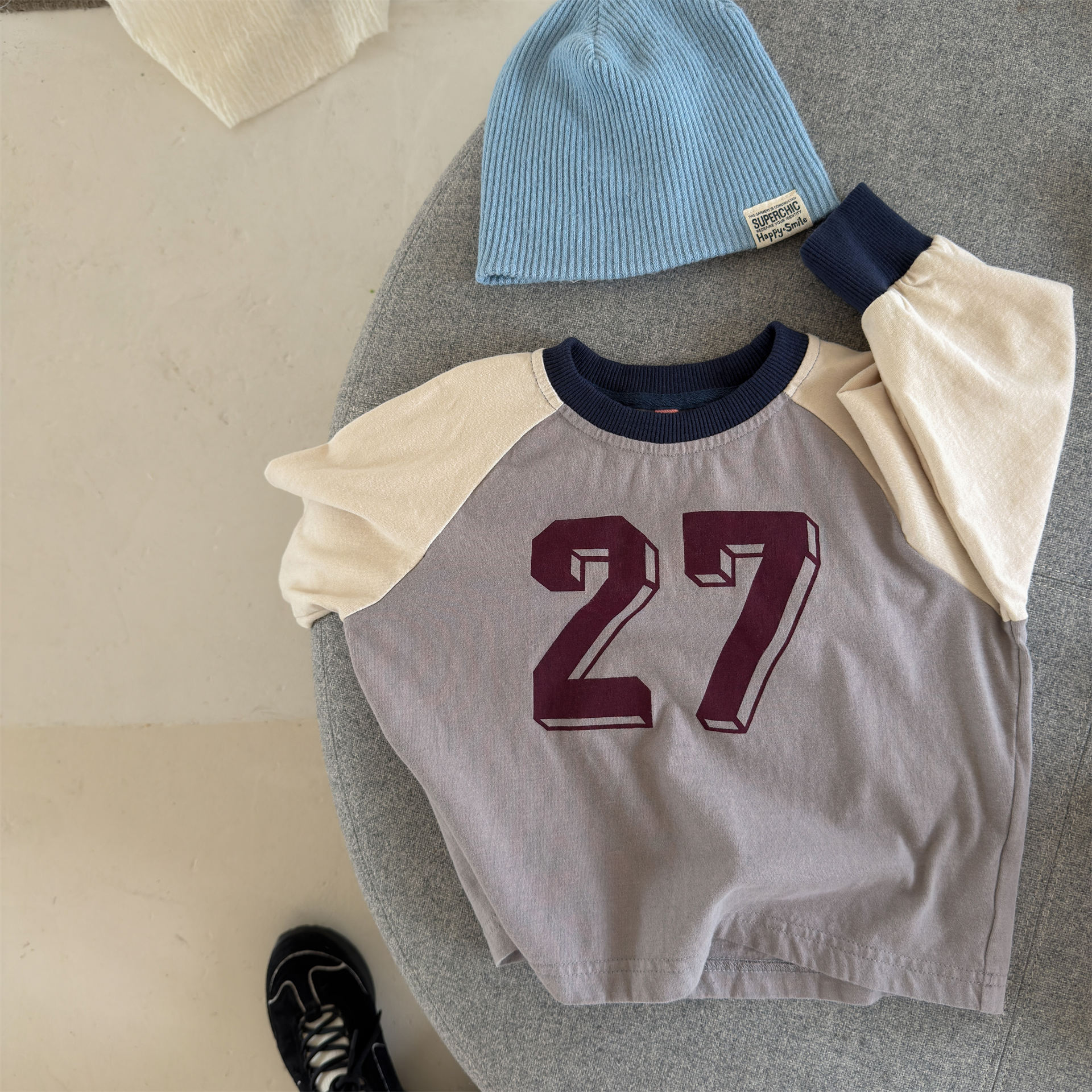 Kids Color Blocking Sleeves T-shirt