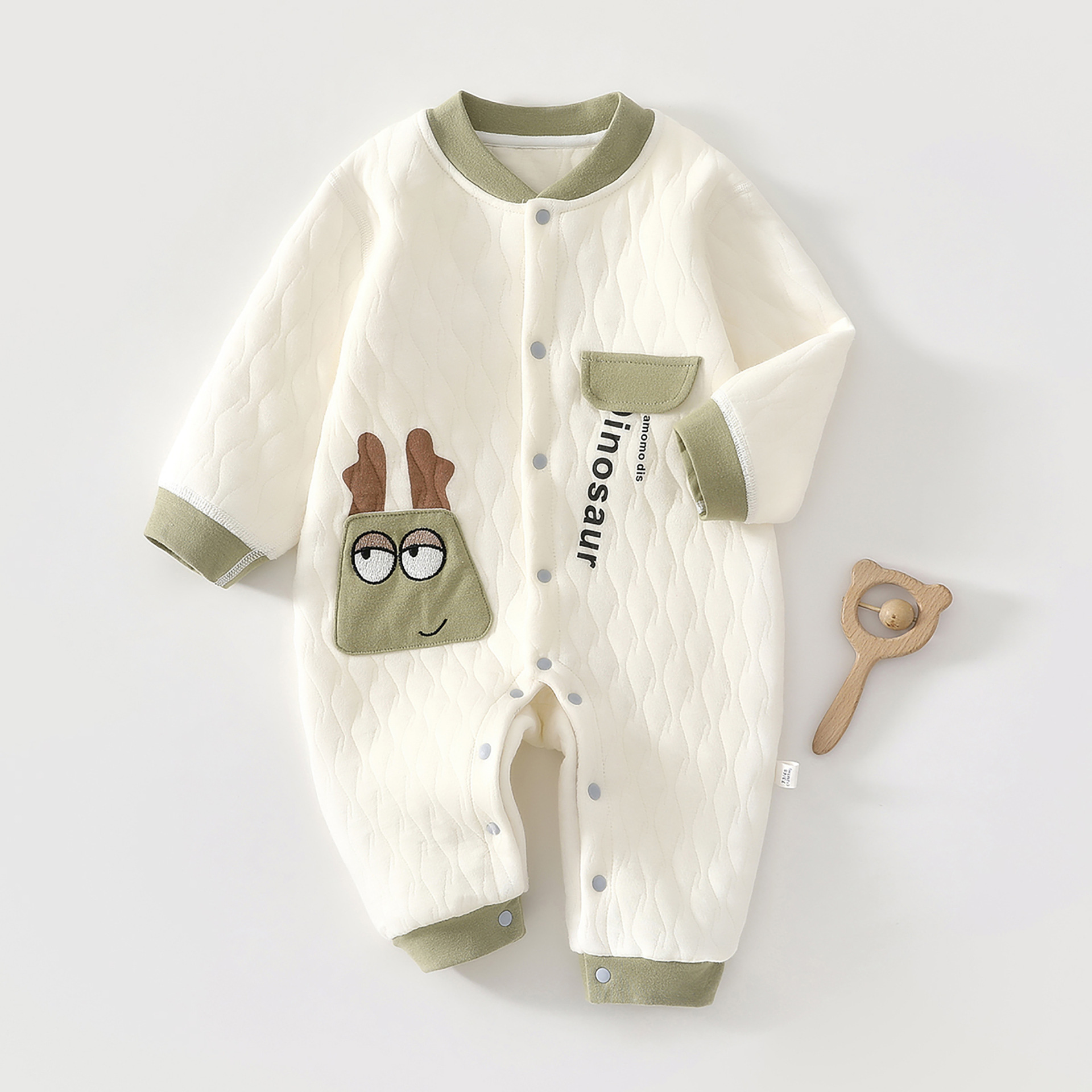 Baby Dog Dinosaur Pattern Warm Romper