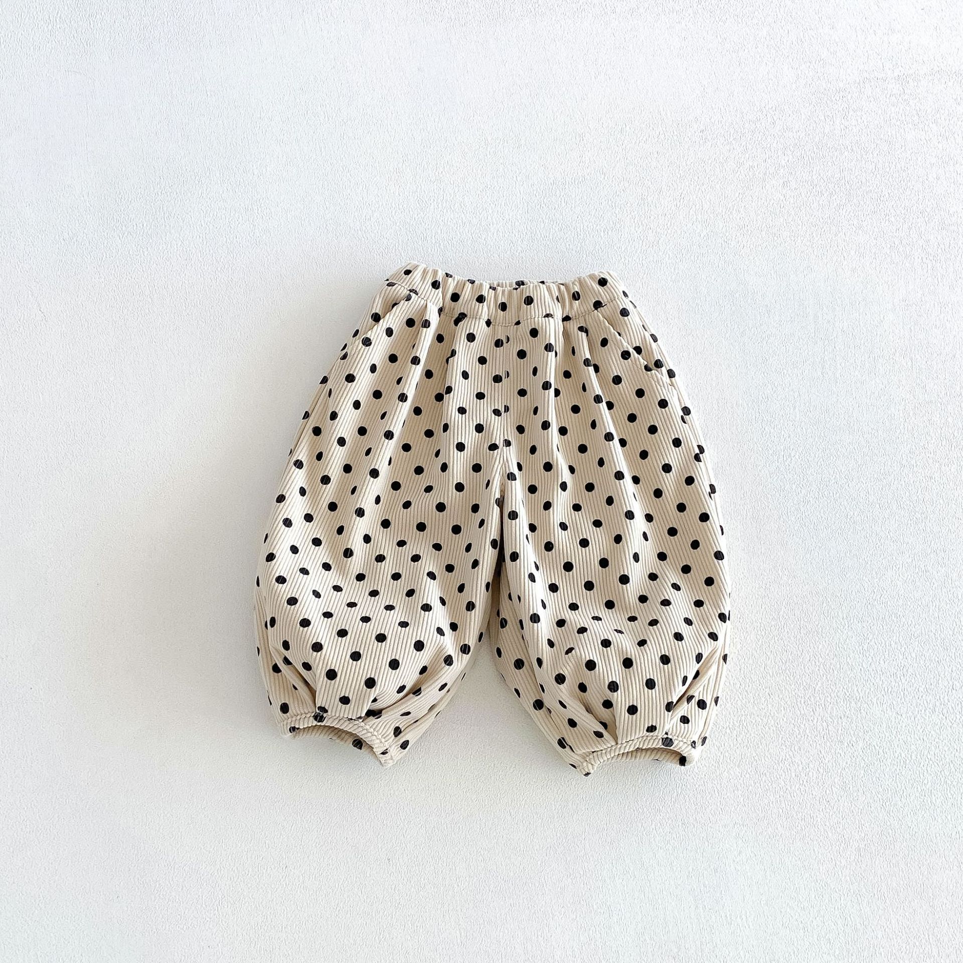 Kids Polka Dots Leopard Print Corduroy Pants