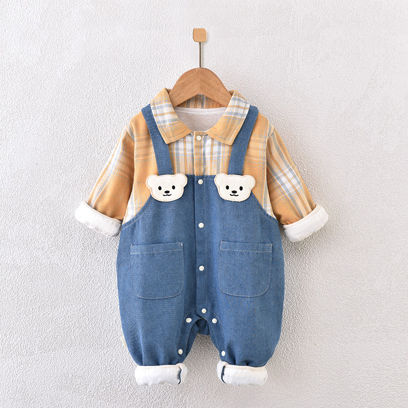 Baby Bear Shirt Overalls 2-piece Set