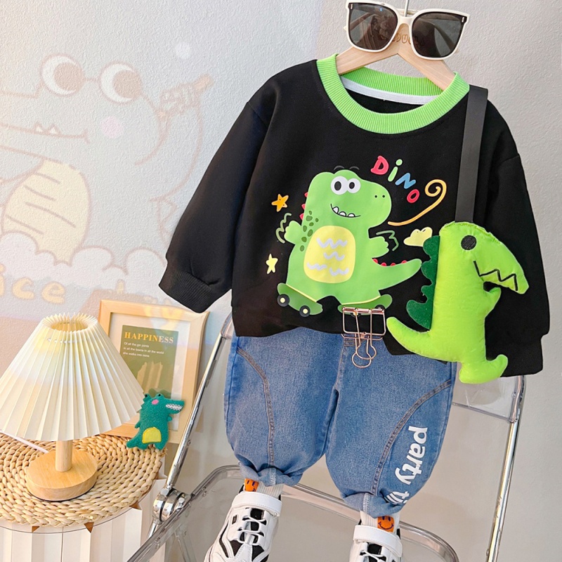 2-Piece Baby Toddler Dinosaur Denim Set