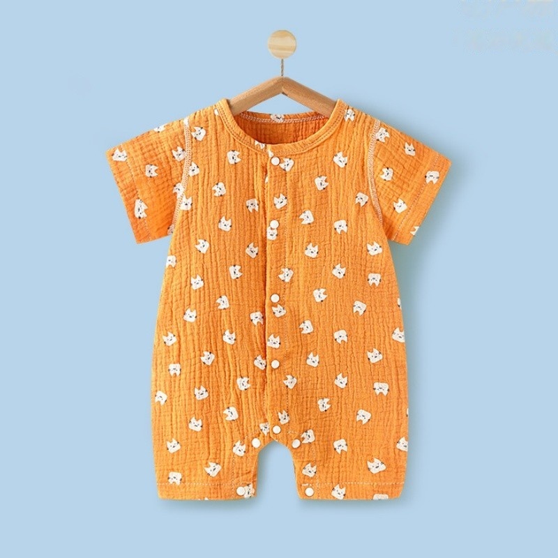 Baby Newborn Multicolor Floral Gauze Romper