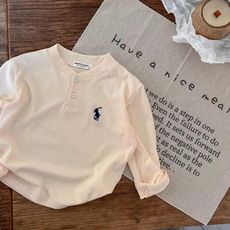 Kids' Striped Polo-Neck T-Shirt