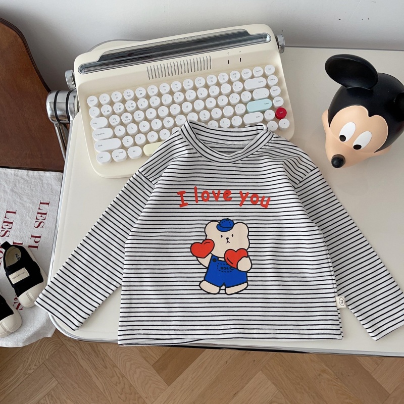 I LOVE YOU Baby Toddler Letter Print Striped T-Shirt Top