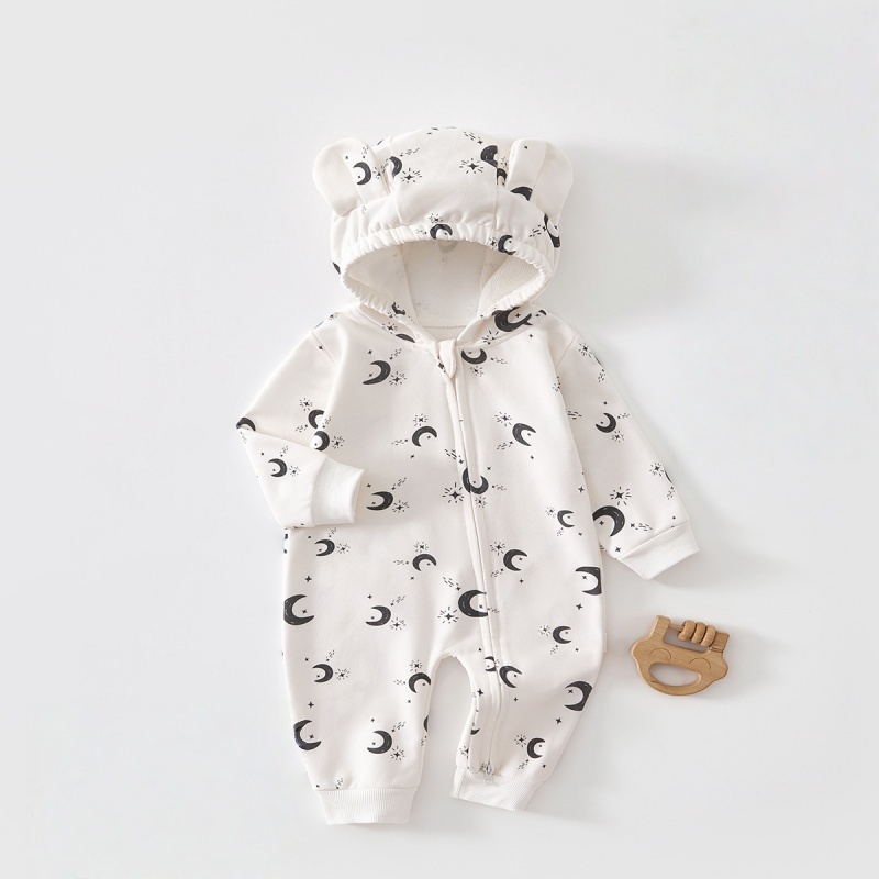 Baby Animal Print Hooded Romper