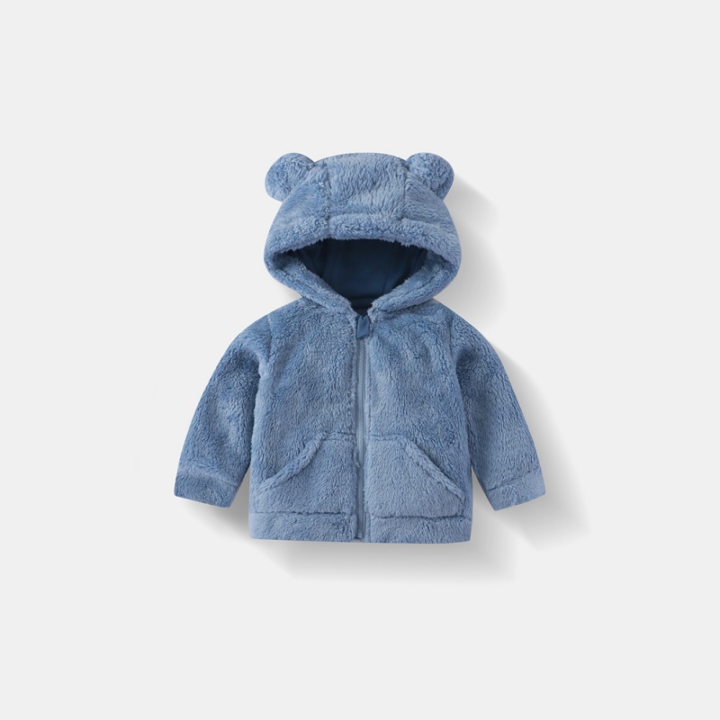 Baby Toddler Plush Zipper Outerwear
