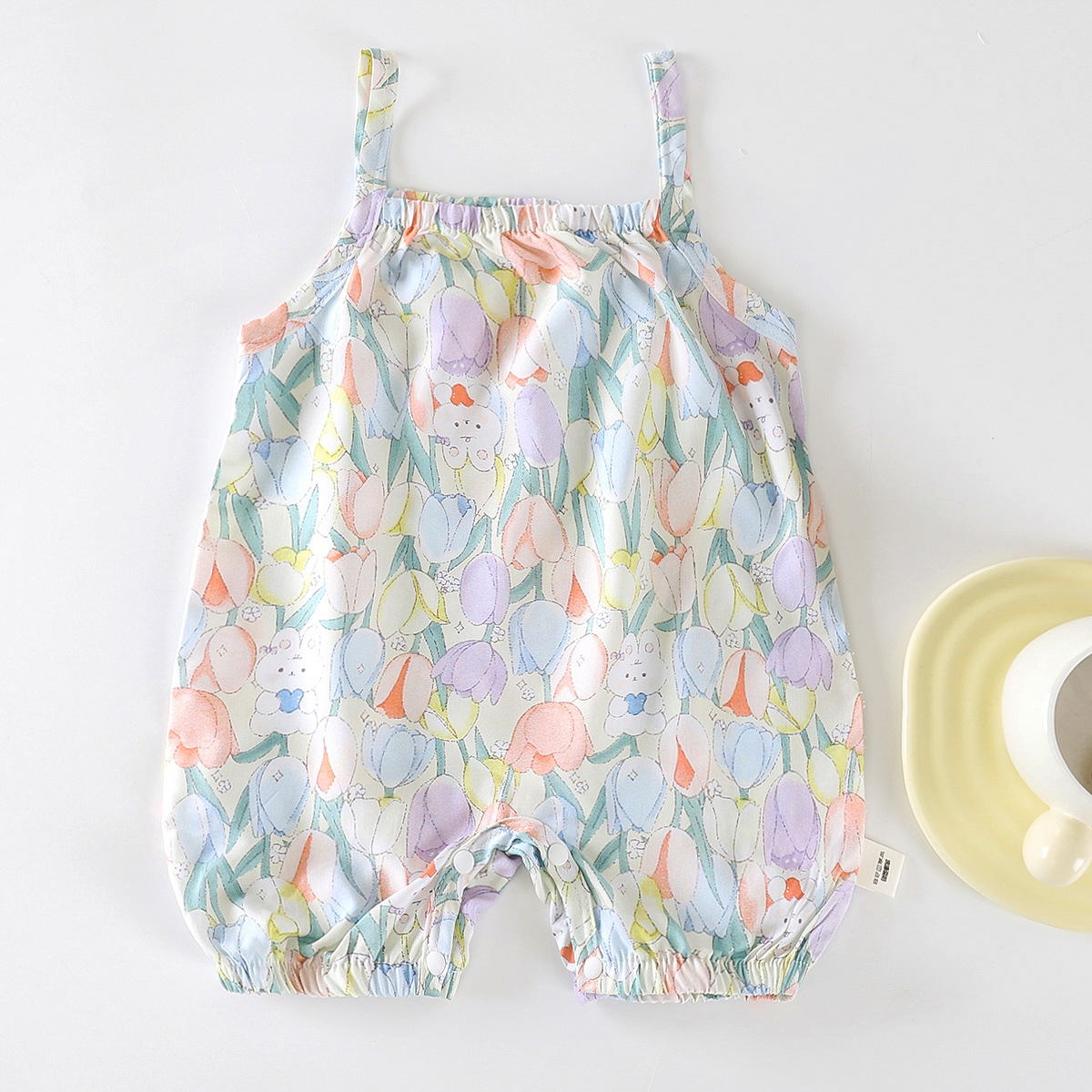 Baby Animal Floral Print Camisole Onesie