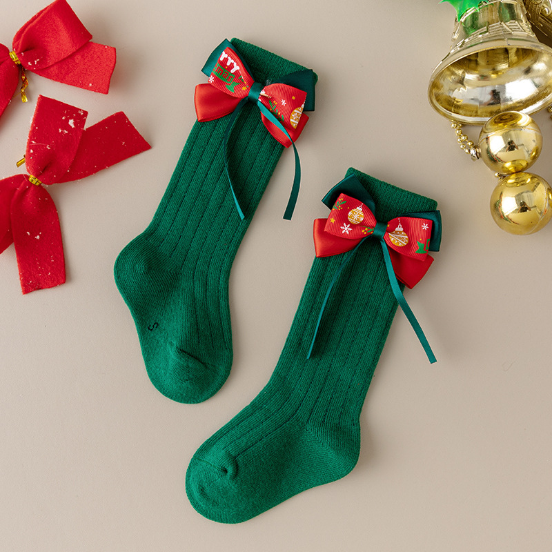 [Copy]Baby Toddler Christmas Bow Socks