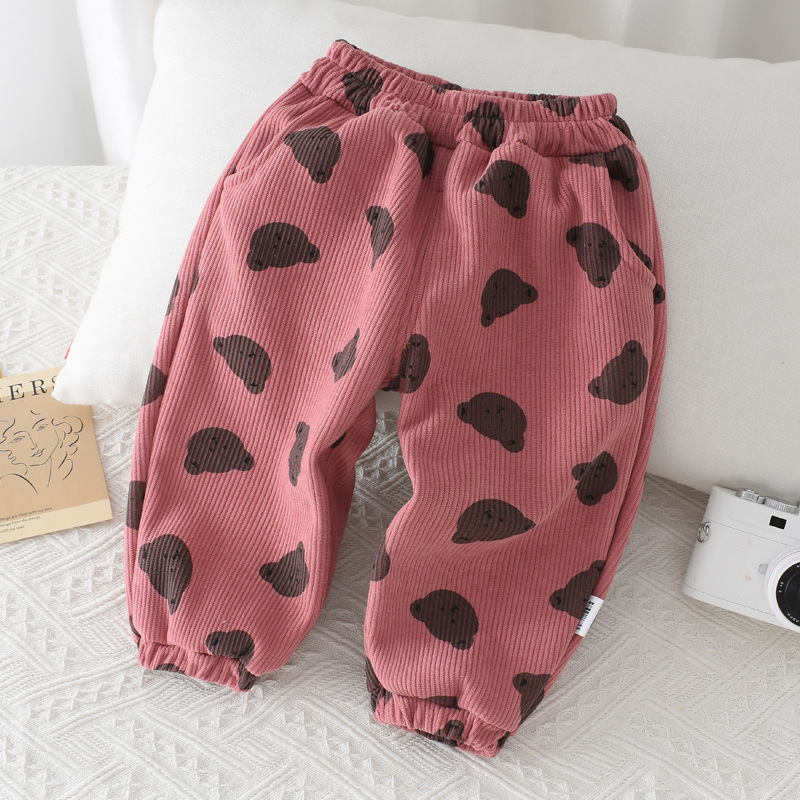 Baby Toddler Flower Bear Plush Pants