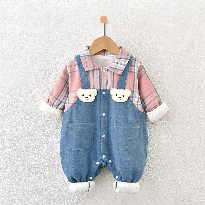 Baby Bear Shirt Overalls 2-piece Set