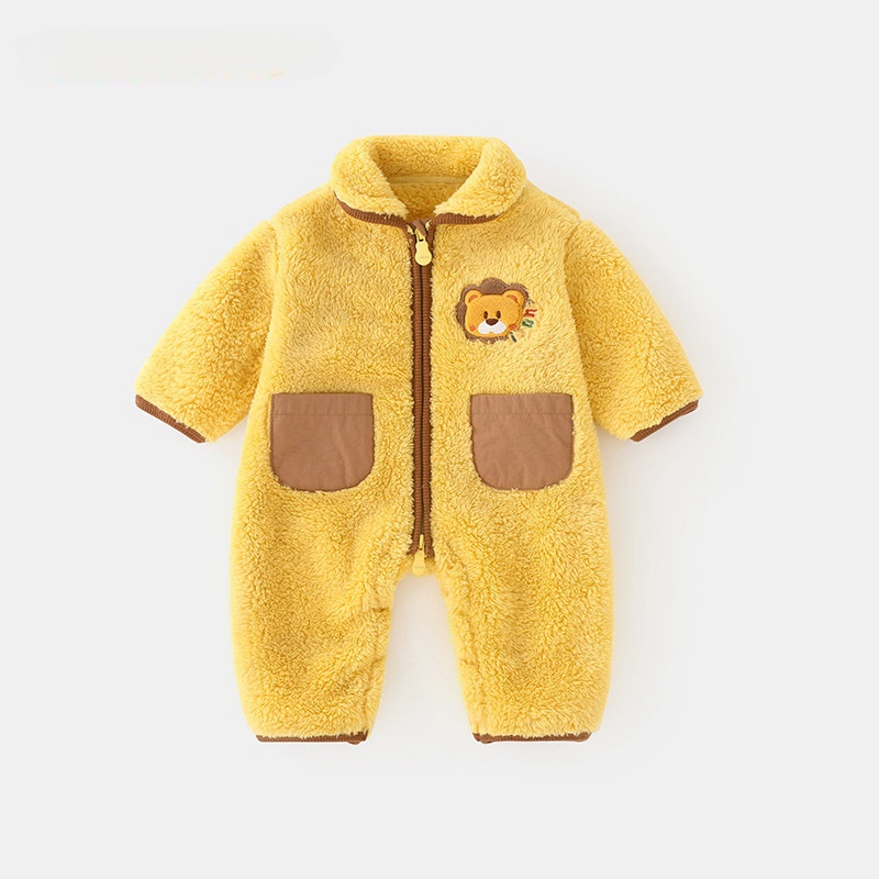 Cuddle Animal Baby Newborn Pocket Hairy Romper