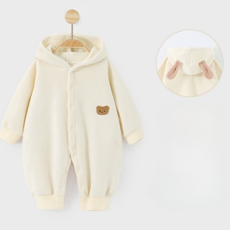 Baby Newborn Warm Bear Hooded Romper