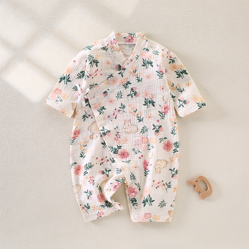 Baby Newborn Breathable Gauze Print Romper