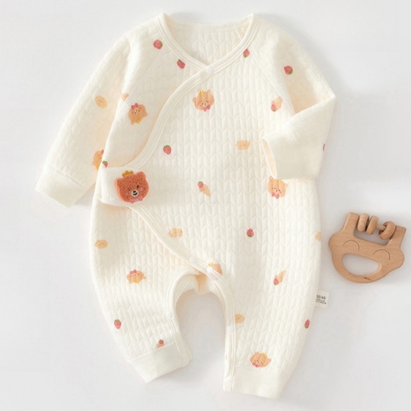 Baby Newborn Animal Bear Velcro Romper 