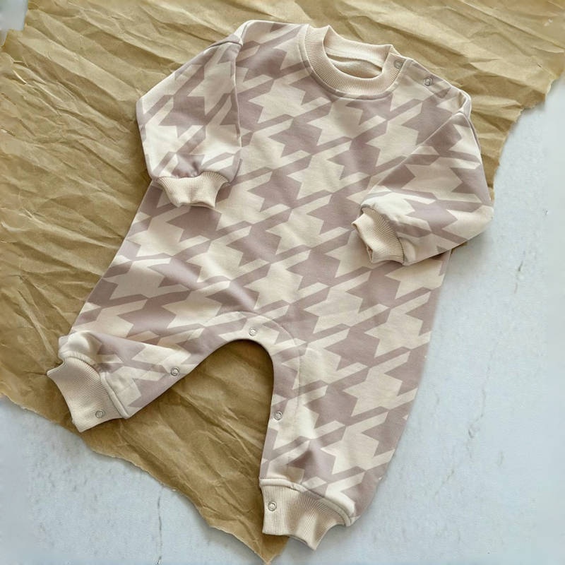 Baby Newborn Checkered Lightning Print Romper