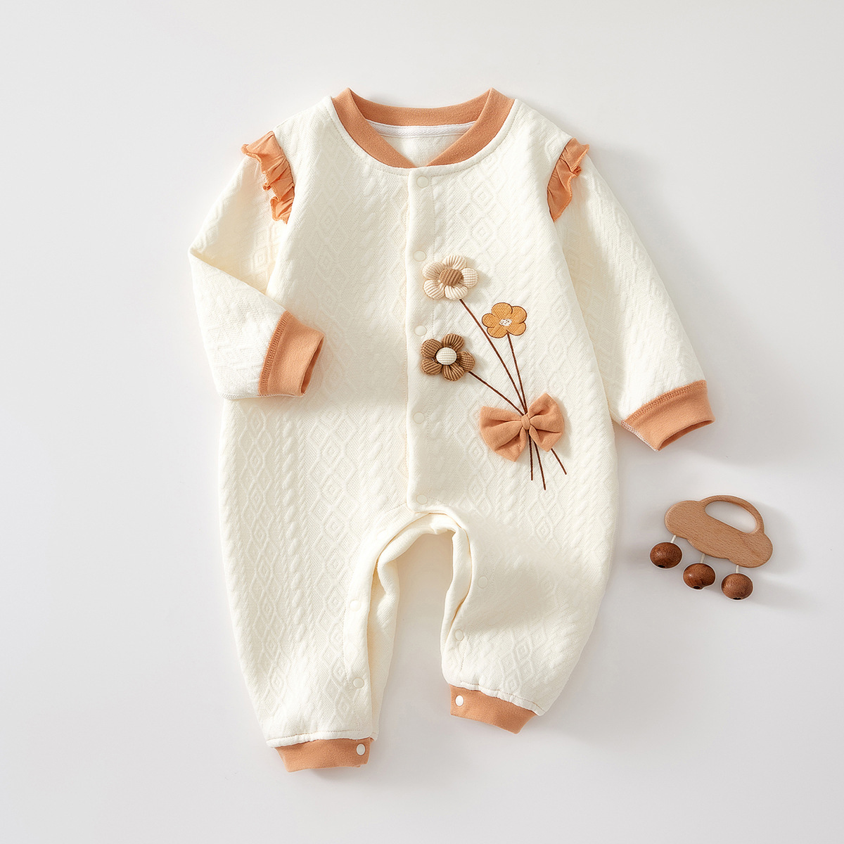 Baby Girl Ribbon Flower Romper