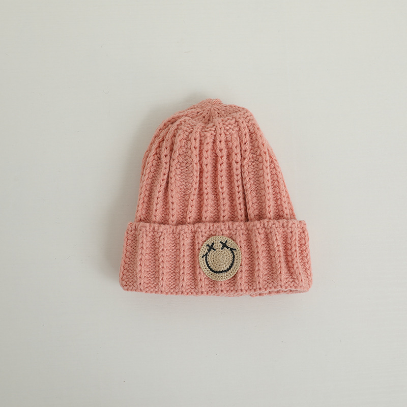 Baby Toddler Cute Smiley Solid Color Knit Hat