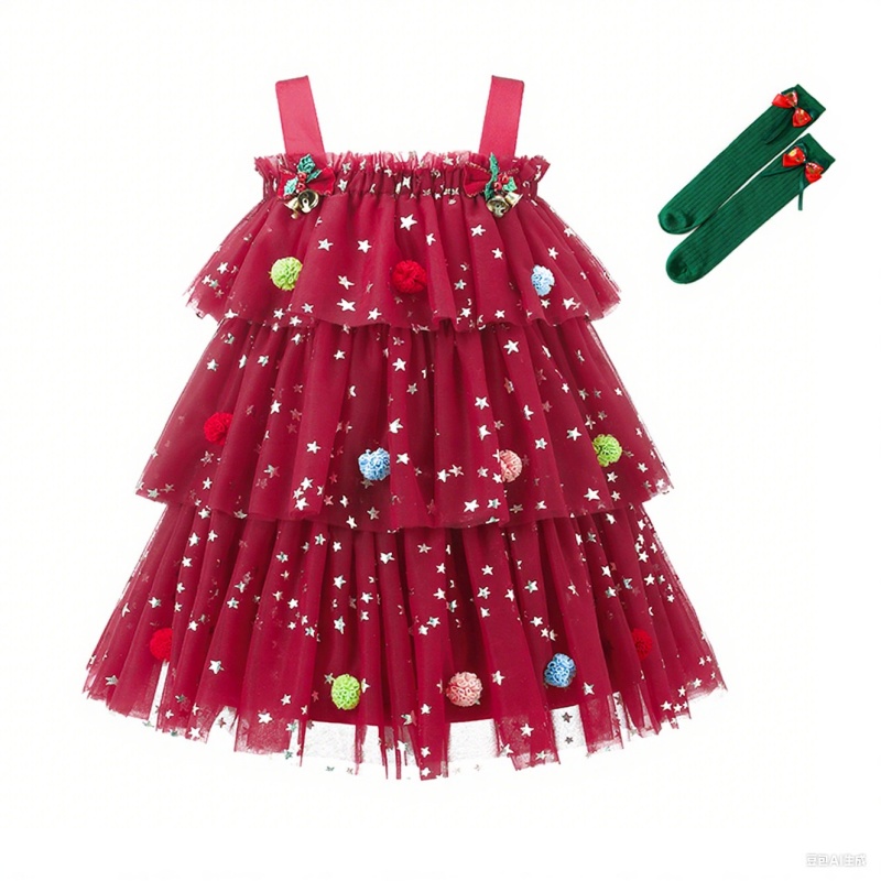 Baby Kids' Girl Christmas Strapless Dress
