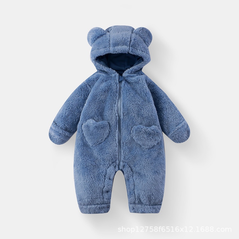 Baby Newborn Bear Plush Zipper Romper