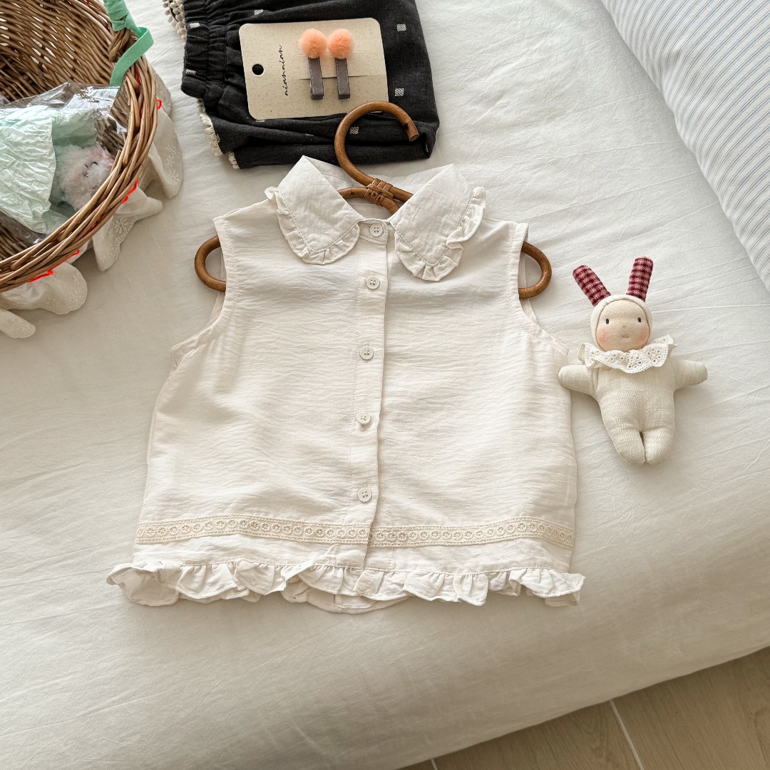 Kid Girls Ruffle Collar Top & Pants Set