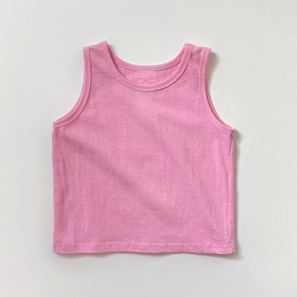 Kids Solid Color Base Layer Vest T-shirt