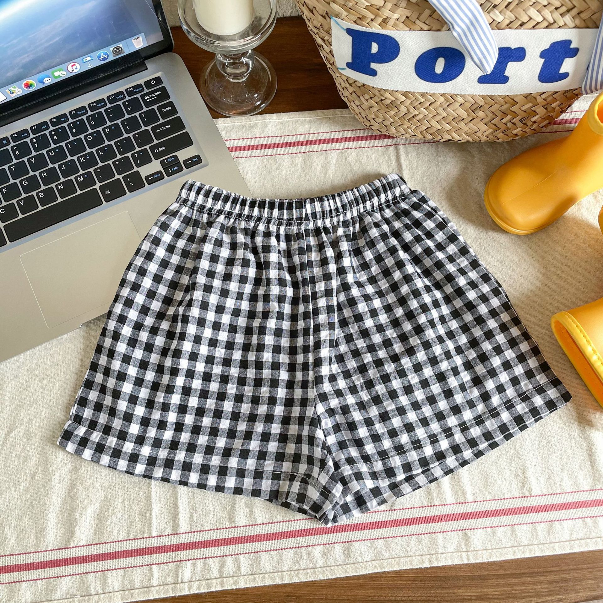 Kids Checkerboard Short Pants