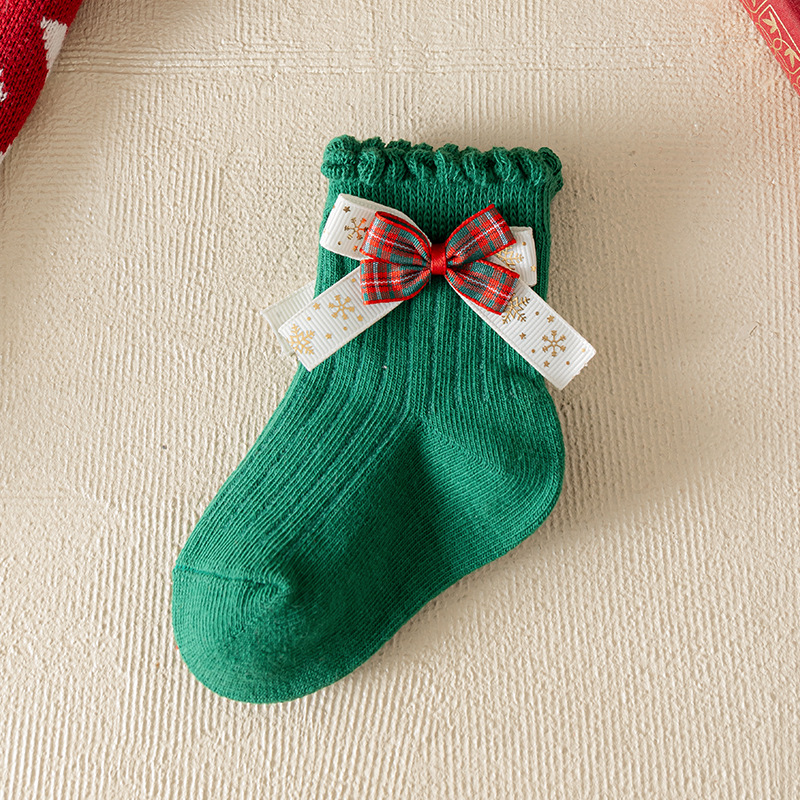 [Copy]Baby Toddler Christmas Bow Socks