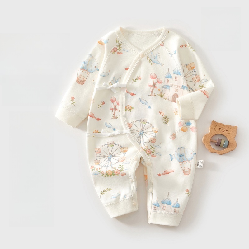 Baby Newborn Floral Lace-up Romper