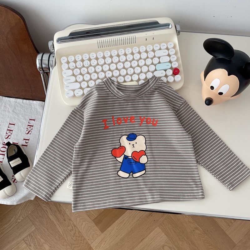 I LOVE YOU Baby Toddler Letter Print Striped T-Shirt Top