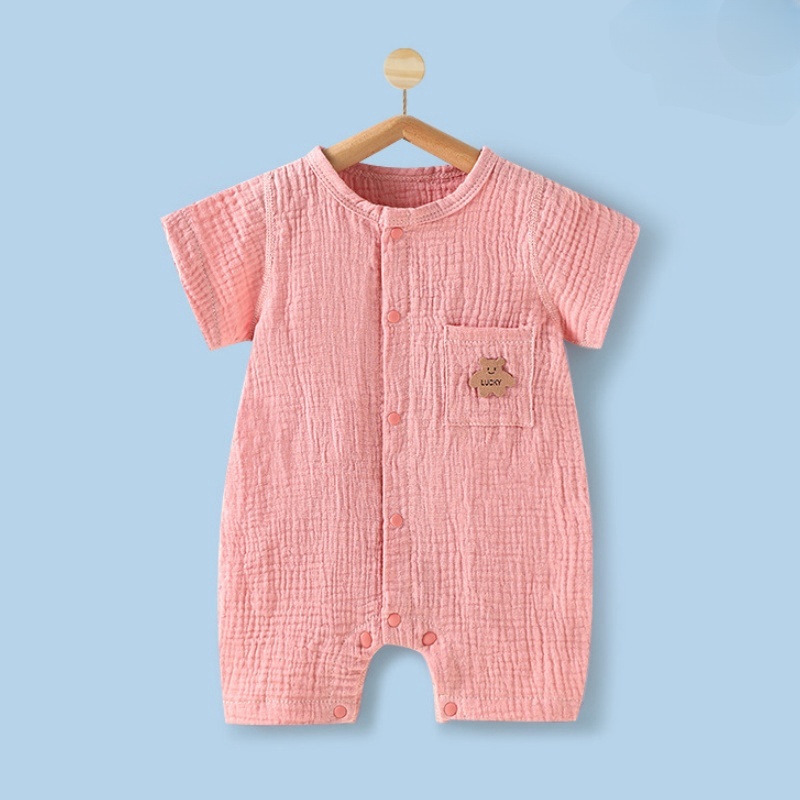 Baby Newborn Multicolor Floral Gauze Romper