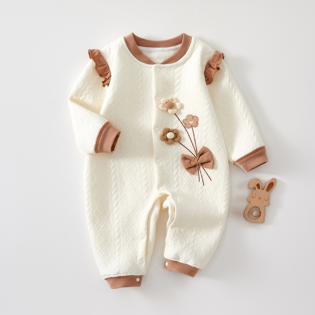 Baby Girl Ribbon Flower Romper