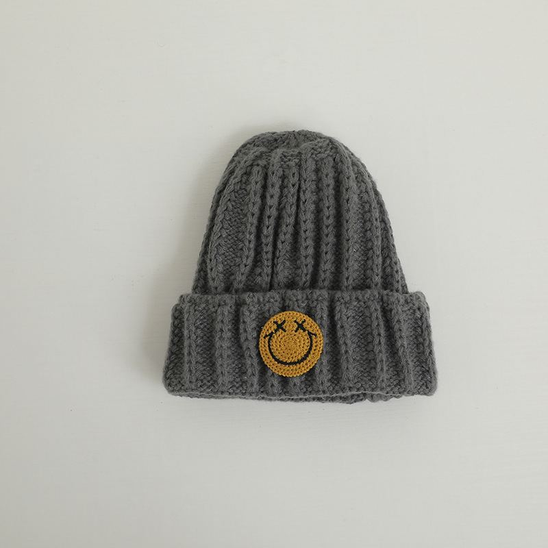 Baby Toddler Cute Smiley Solid Color Knit Hat