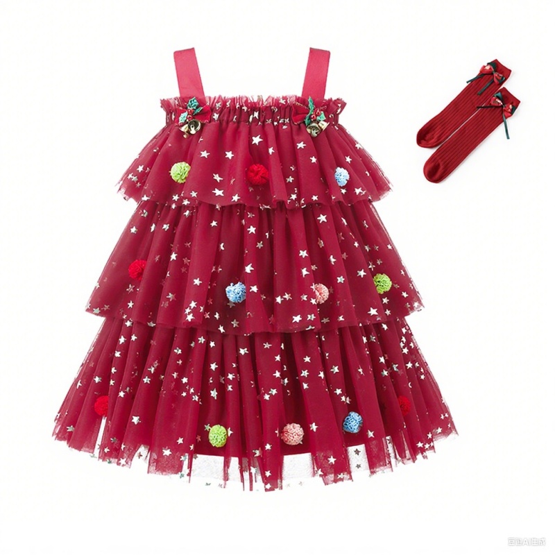 Baby Kids' Girl Christmas Strapless Dress