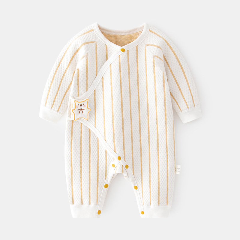 Baby Newborn Striped Velcro Romper