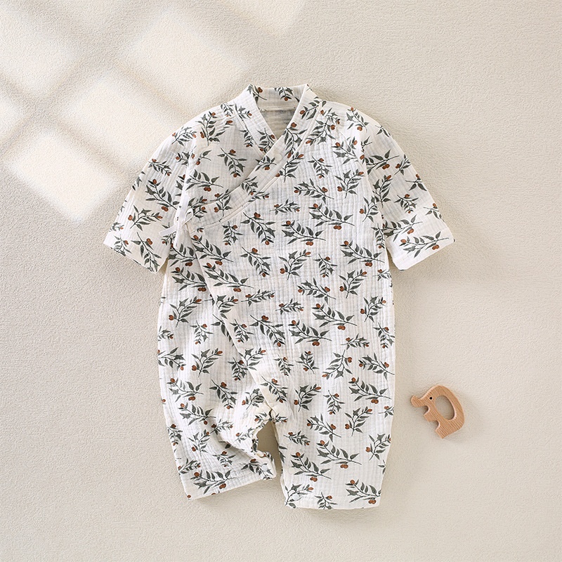 Baby Newborn Breathable Gauze Print Romper