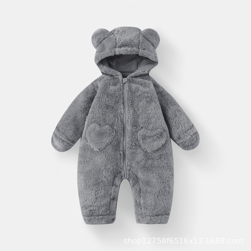 Baby Newborn Bear Plush Zipper Romper