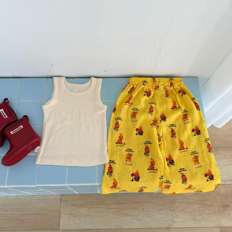 Toddler Dog Print Loose-Fit Pants