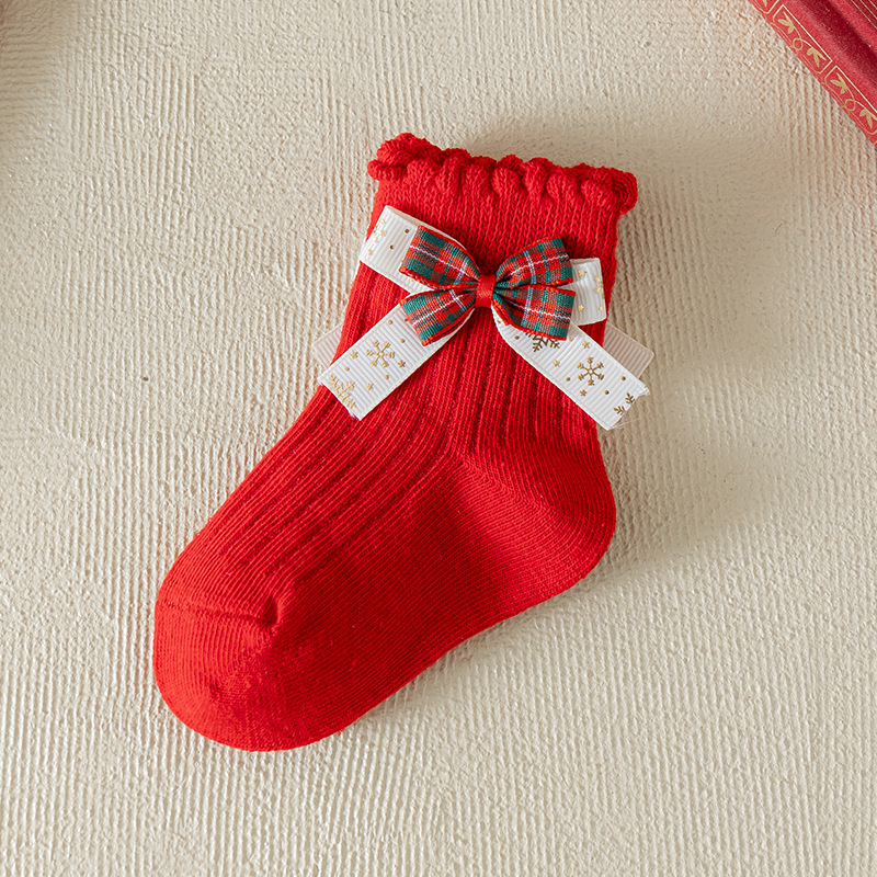[Copy]Baby Toddler Christmas Bow Socks