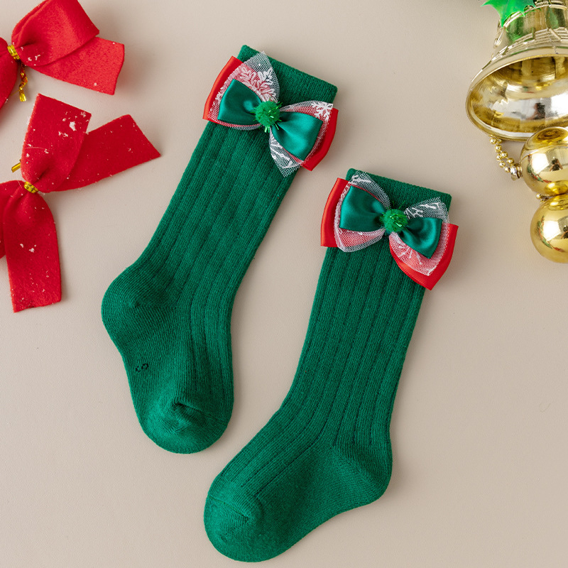 [Copy]Baby Toddler Christmas Bow Socks