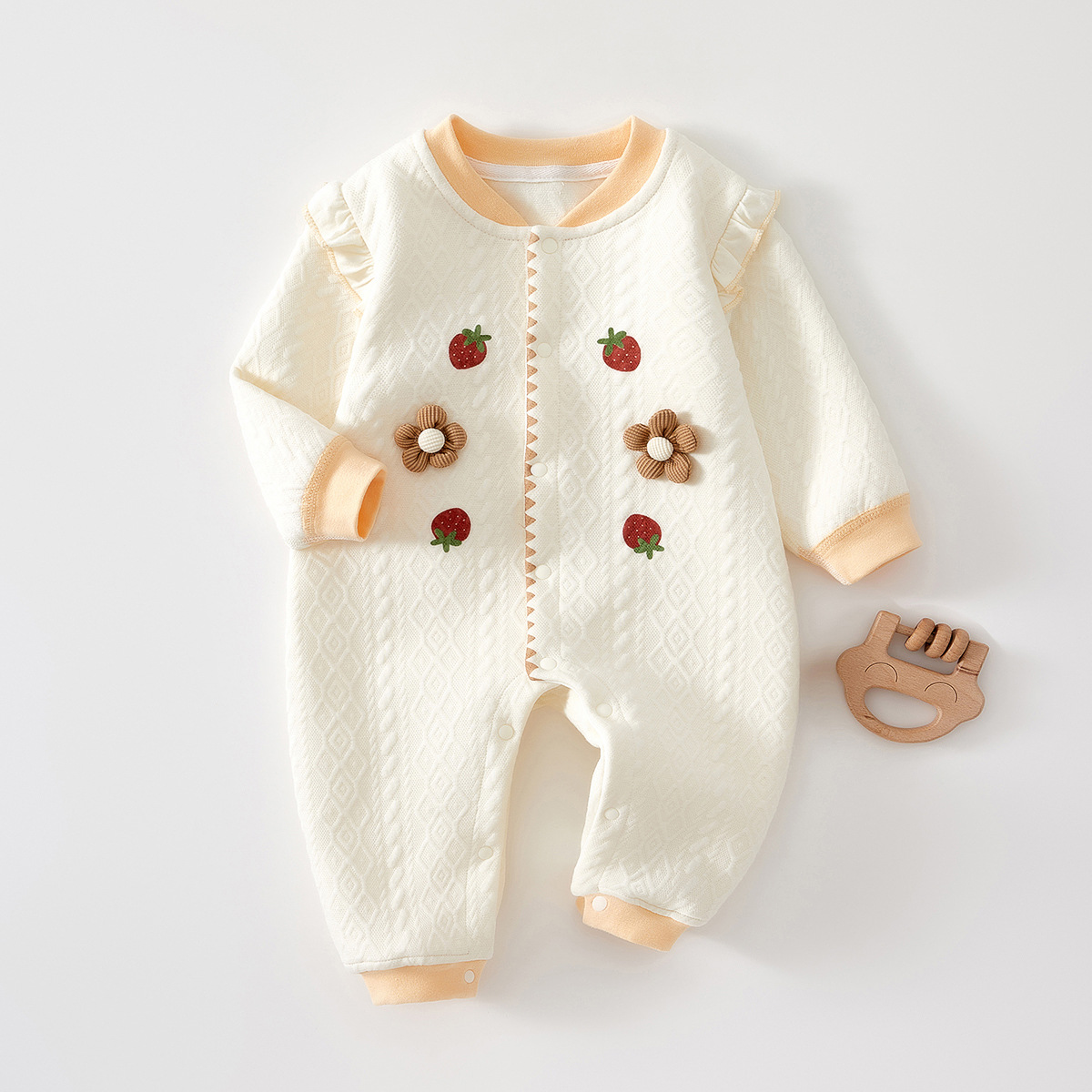 Baby Girl Strawberry Flower Romper