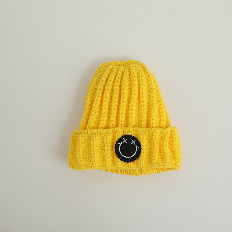 Baby Toddler Cute Smiley Solid Color Knit Hat