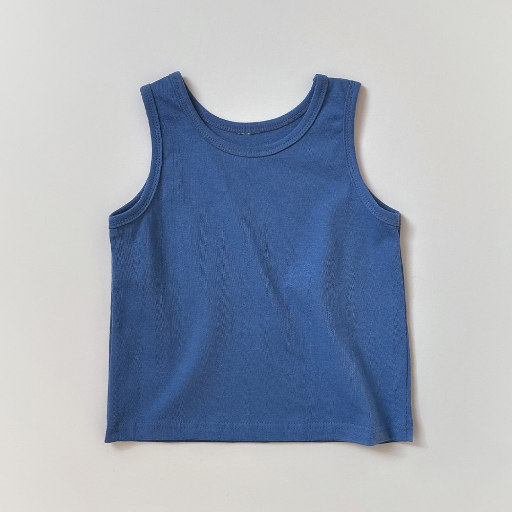 Kids Solid Color Base Layer Vest T-shirt