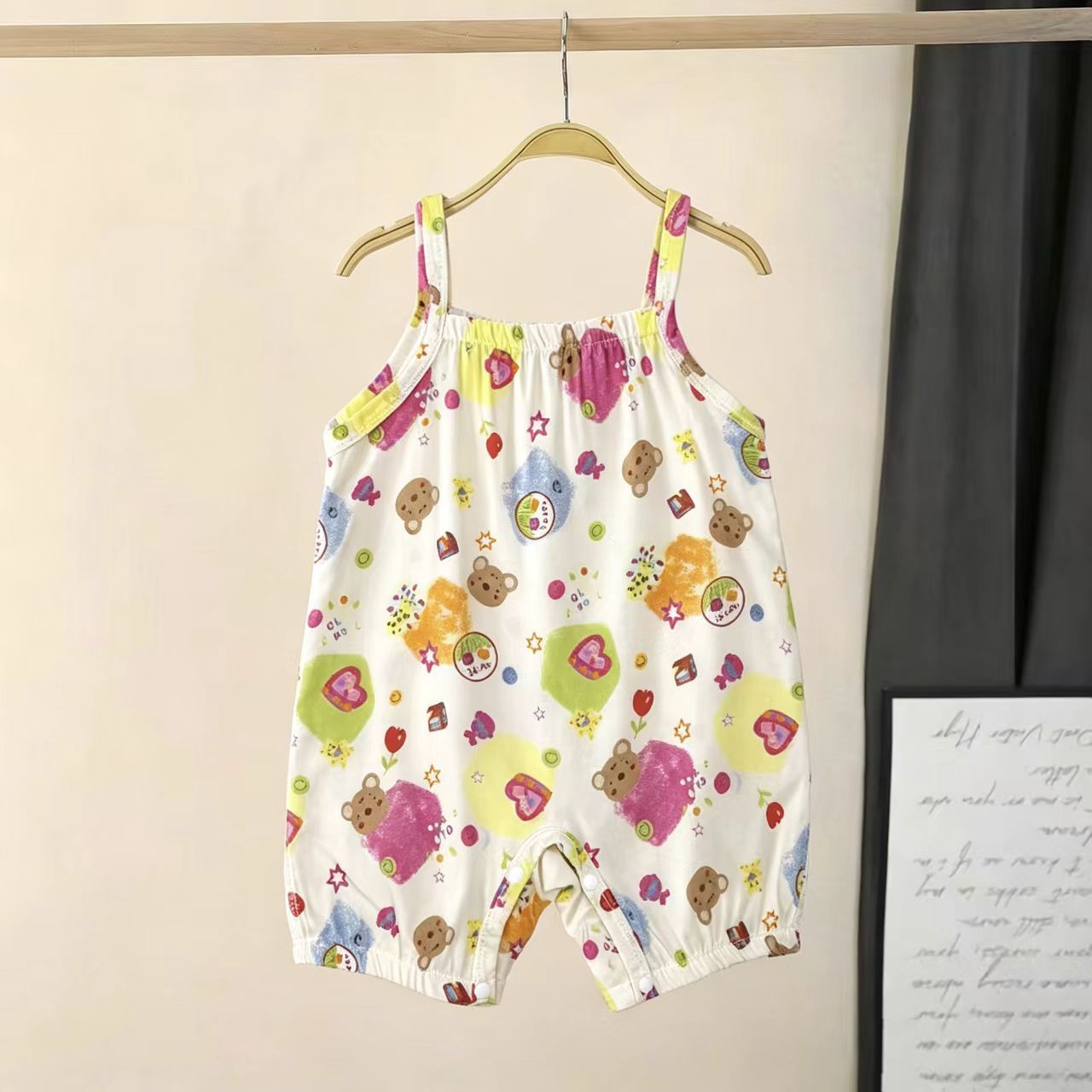 Baby Animal Floral Print Camisole Onesie