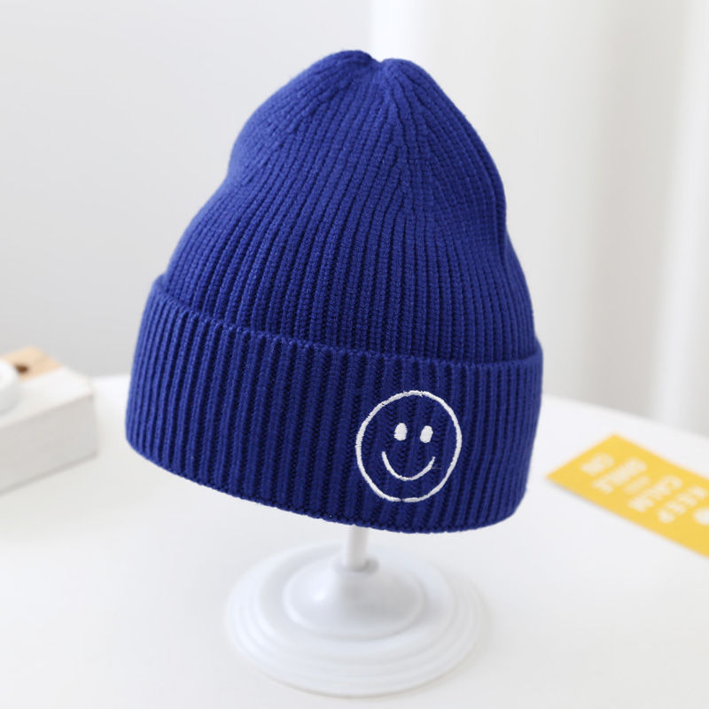 Baby Solid Color Smiley Knit Hat