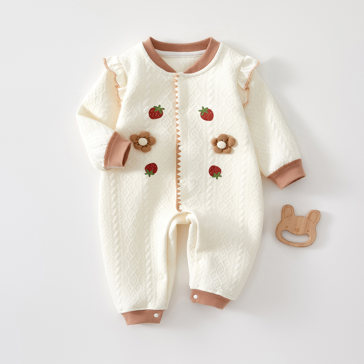 Baby Girl Strawberry Flower Romper