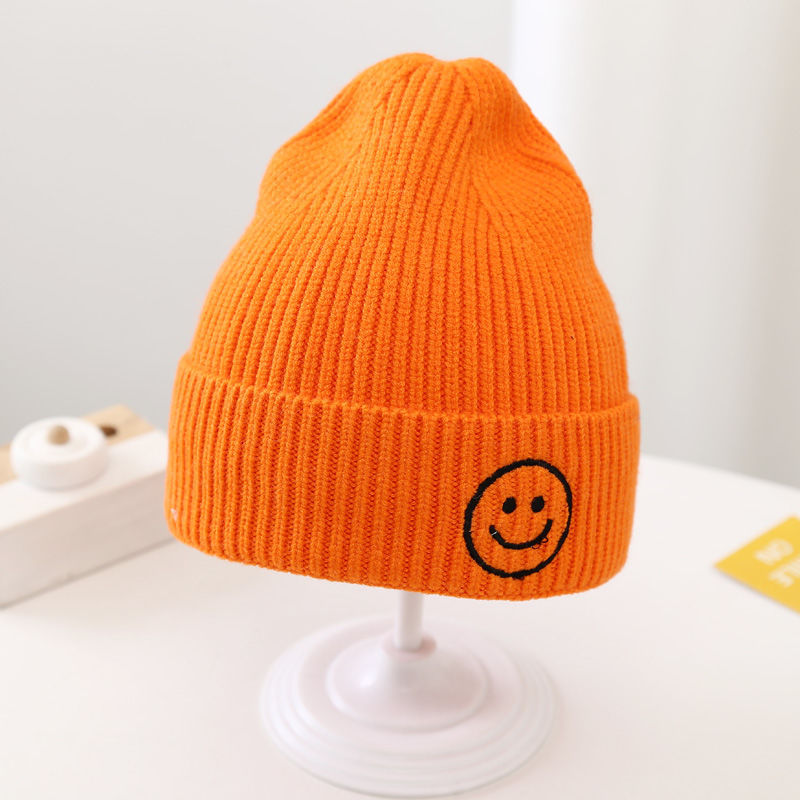 Baby Solid Color Smiley Knit Hat