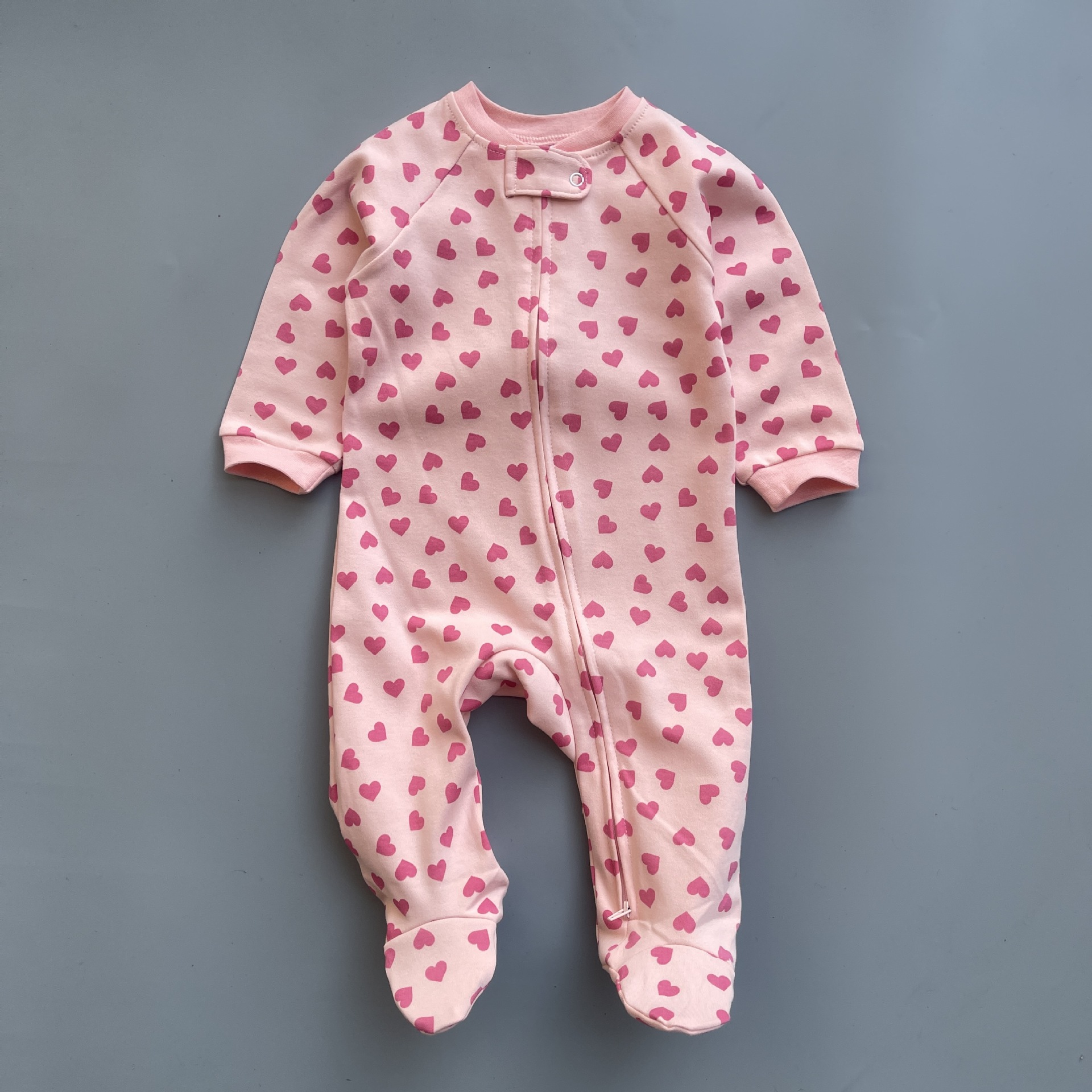 Baby Newborn Pink Heart Full Print Romper