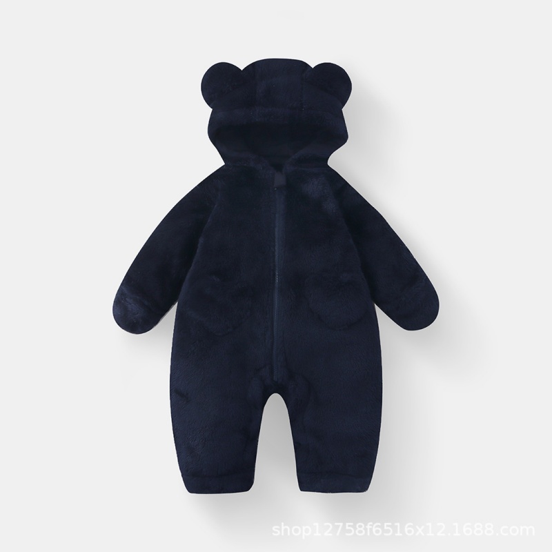 Baby Newborn Bear Plush Zipper Romper